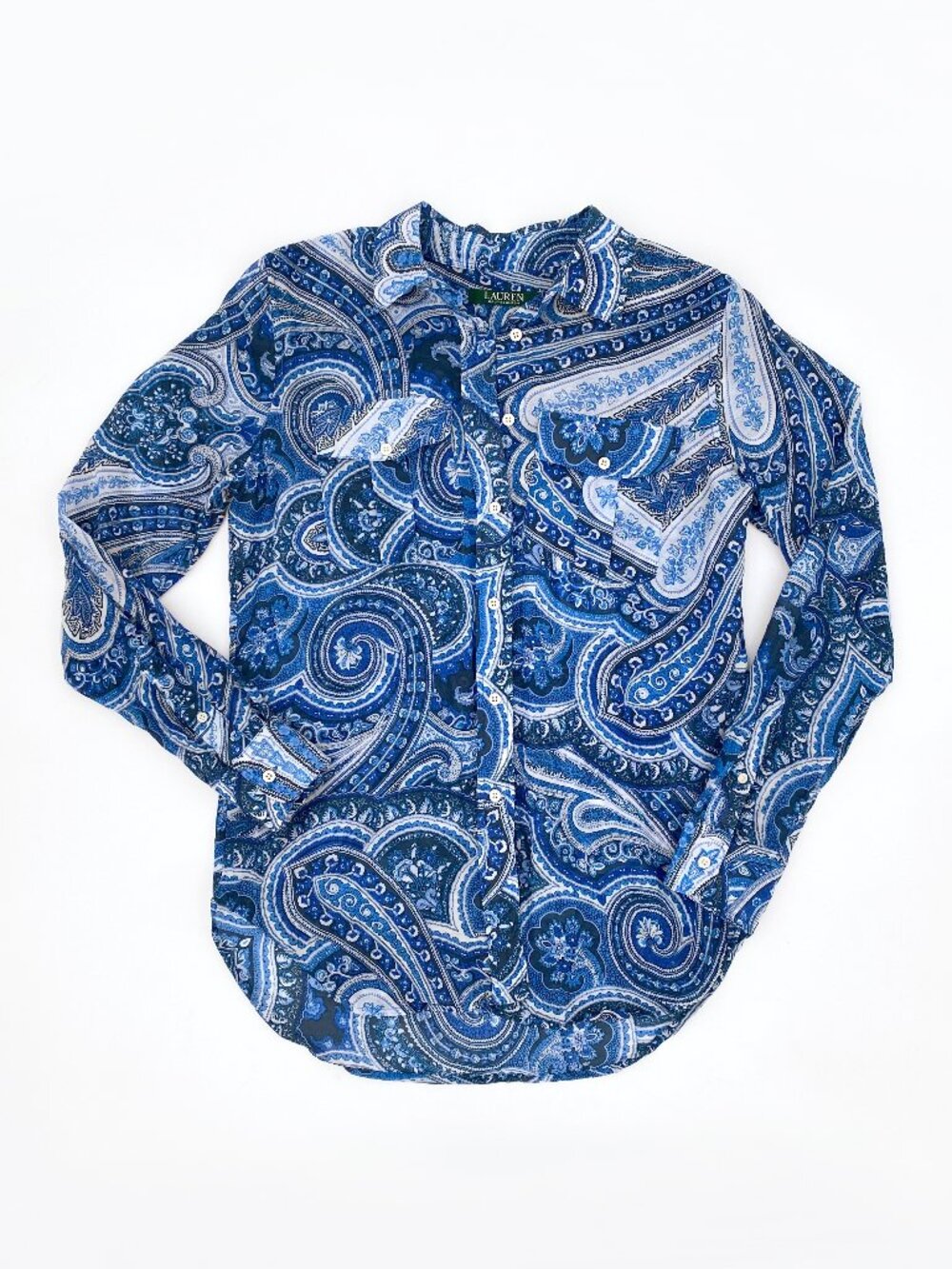 LAUREN Ralph Lauren | Paisley Lightweight Buttondown | EXCELLENT! - Picture 2 of 10